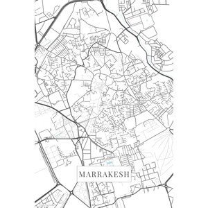 Mapa Marrakech white, (26.7 x 40 cm)