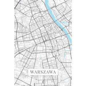 Mapa Warzsawa white, (26.7 x 40 cm)