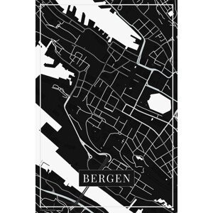 Mapa Bergen black, (26.7 x 40 cm)