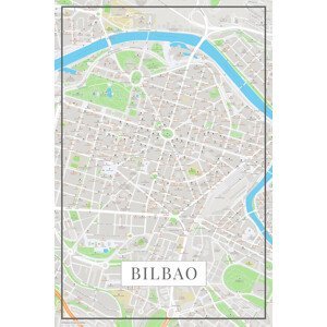 Mapa Bilbao color, (26.7 x 40 cm)
