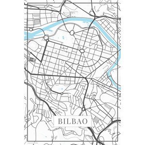 Mapa Bilbao white, (26.7 x 40 cm)