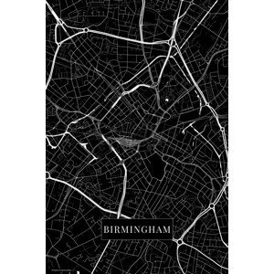 Mapa Birmingham black, (26.7 x 40 cm)