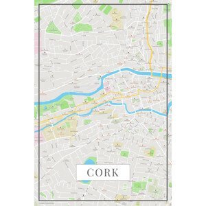 Mapa Cork color, (26.7 x 40 cm)
