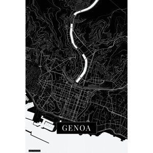 Mapa Genoa black, (26.7 x 40 cm)
