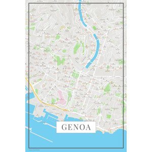 Mapa Genoa color, (26.7 x 40 cm)