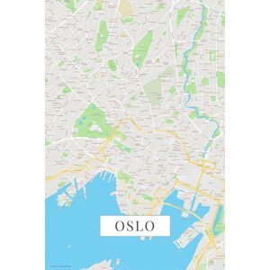 Mapa Oslo color, (26.7 x 40 cm)