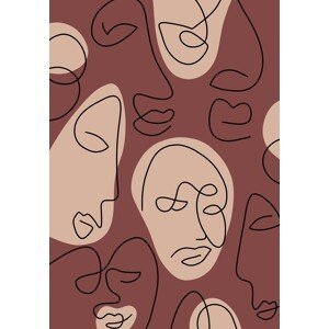 Ilustrace Purple faces, Veronika Boulová, (26.7 x 40 cm)