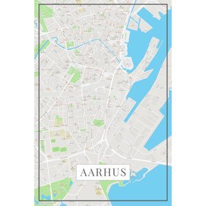 Mapa Aarhus color, (26.7 x 40 cm)