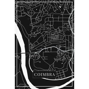Mapa Coimbra black, (26.7 x 40 cm)