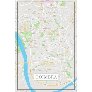 Mapa Coimbra color, (26.7 x 40 cm)