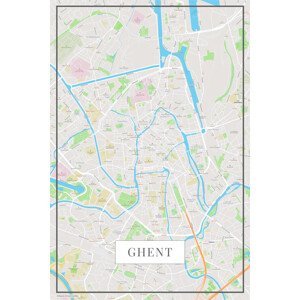 Mapa Ghent color, (26.7 x 40 cm)