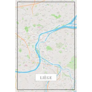 Mapa Liege color, (26.7 x 40 cm)