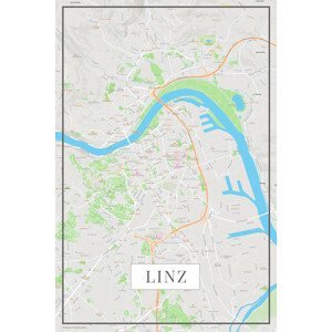Mapa Linz color, (26.7 x 40 cm)