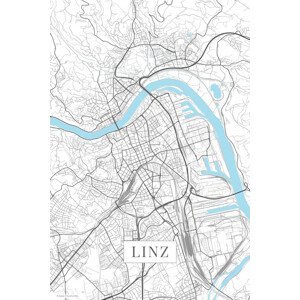 Mapa Linz white, (26.7 x 40 cm)