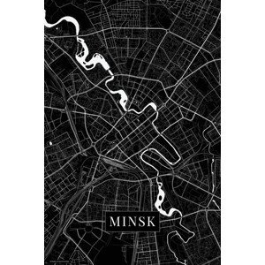 Mapa Minsk black, (26.7 x 40 cm)