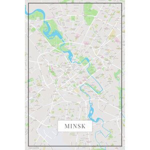 Mapa Minsk color, (26.7 x 40 cm)