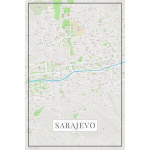 Mapa Sarajevo color, (26.7 x 40 cm)