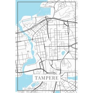 Mapa Tampere white, (26.7 x 40 cm)