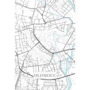 Mapa Olomouc white, (26.7 x 40 cm)