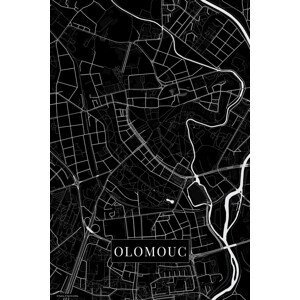 Mapa Olomouc black, (26.7 x 40 cm)