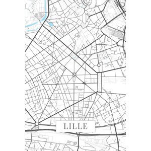 Mapa Lille white, (26.7 x 40 cm)