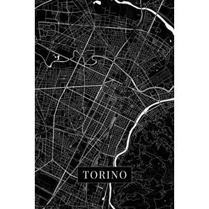 Mapa Turín black, (26.7 x 40 cm)
