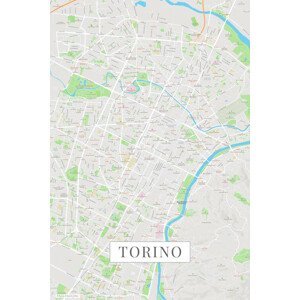 Mapa Turín color, (26.7 x 40 cm)