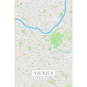 Mapa Vilnius color, (26.7 x 40 cm)