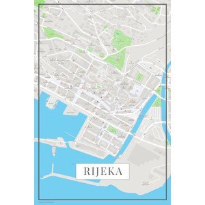 Mapa Rijeka color, (26.7 x 40 cm)