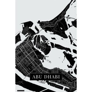 Mapa Abu Dhabi black, (26.7 x 40 cm)