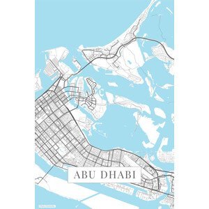 Mapa Abu Dhabi white, (26.7 x 40 cm)