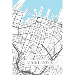 Mapa Auckland white, (26.7 x 40 cm)