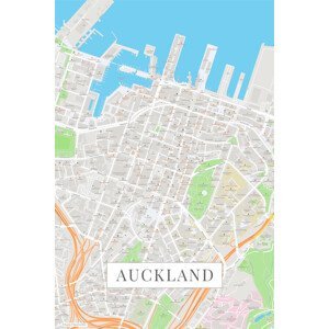 Mapa Auckland color, (26.7 x 40 cm)
