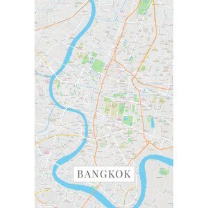Mapa Bangkok color, (26.7 x 40 cm)