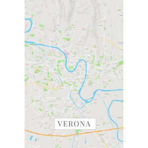 Mapa Verona color, (26.7 x 40 cm)