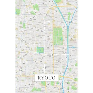 Mapa Kjóto color, (26.7 x 40 cm)