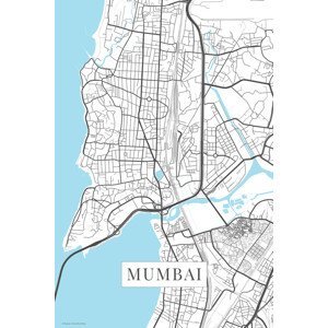 Mapa Bombaj white, (26.7 x 40 cm)