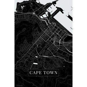 Mapa Cape Town black, (26.7 x 40 cm)