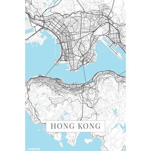 Mapa Hong Kong white, (26.7 x 40 cm)