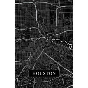 Mapa Houston black, (26.7 x 40 cm)