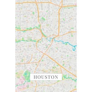 Mapa Houston color, (26.7 x 40 cm)