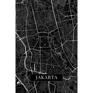Mapa Jakarta black, (26.7 x 40 cm)