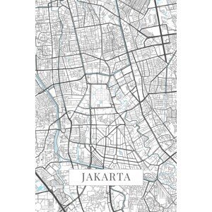 Mapa Jakarta white, (26.7 x 40 cm)