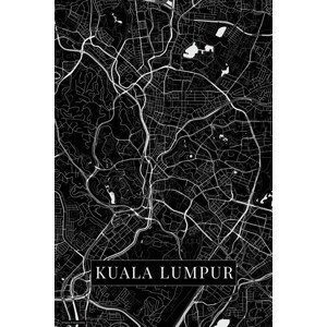 Mapa Kuala Lumpur black, (26.7 x 40 cm)