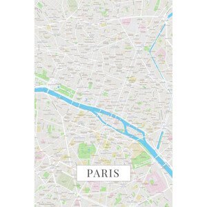 Mapa Paris color, (26.7 x 40 cm)