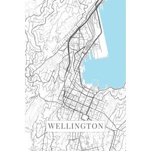 Mapa Wellington white, (26.7 x 40 cm)