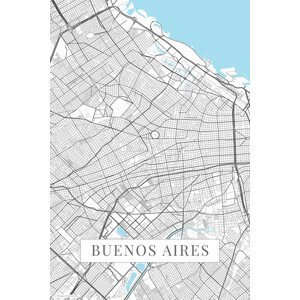 Mapa Buenos Aires white, (26.7 x 40 cm)