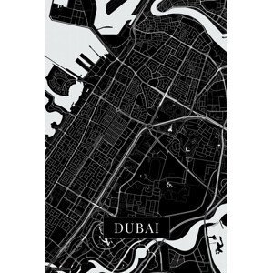 Mapa Dubai black, (26.7 x 40 cm)