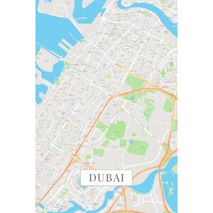 Mapa Dubai color, (26.7 x 40 cm)