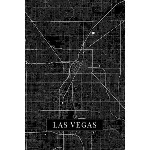 Mapa Las Vegas black, (26.7 x 40 cm)